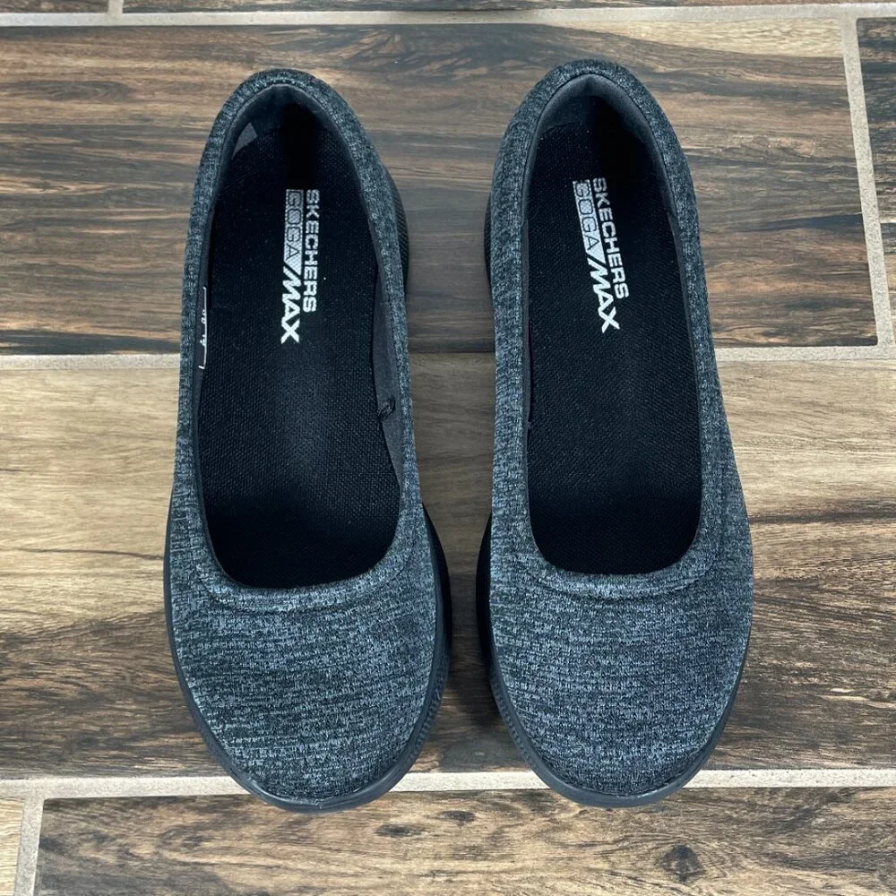 Skechers Go Step Lite Evoke Shoes Womens Size 6 Black Gray Comfort Slip Ons - Picture 12 of 13